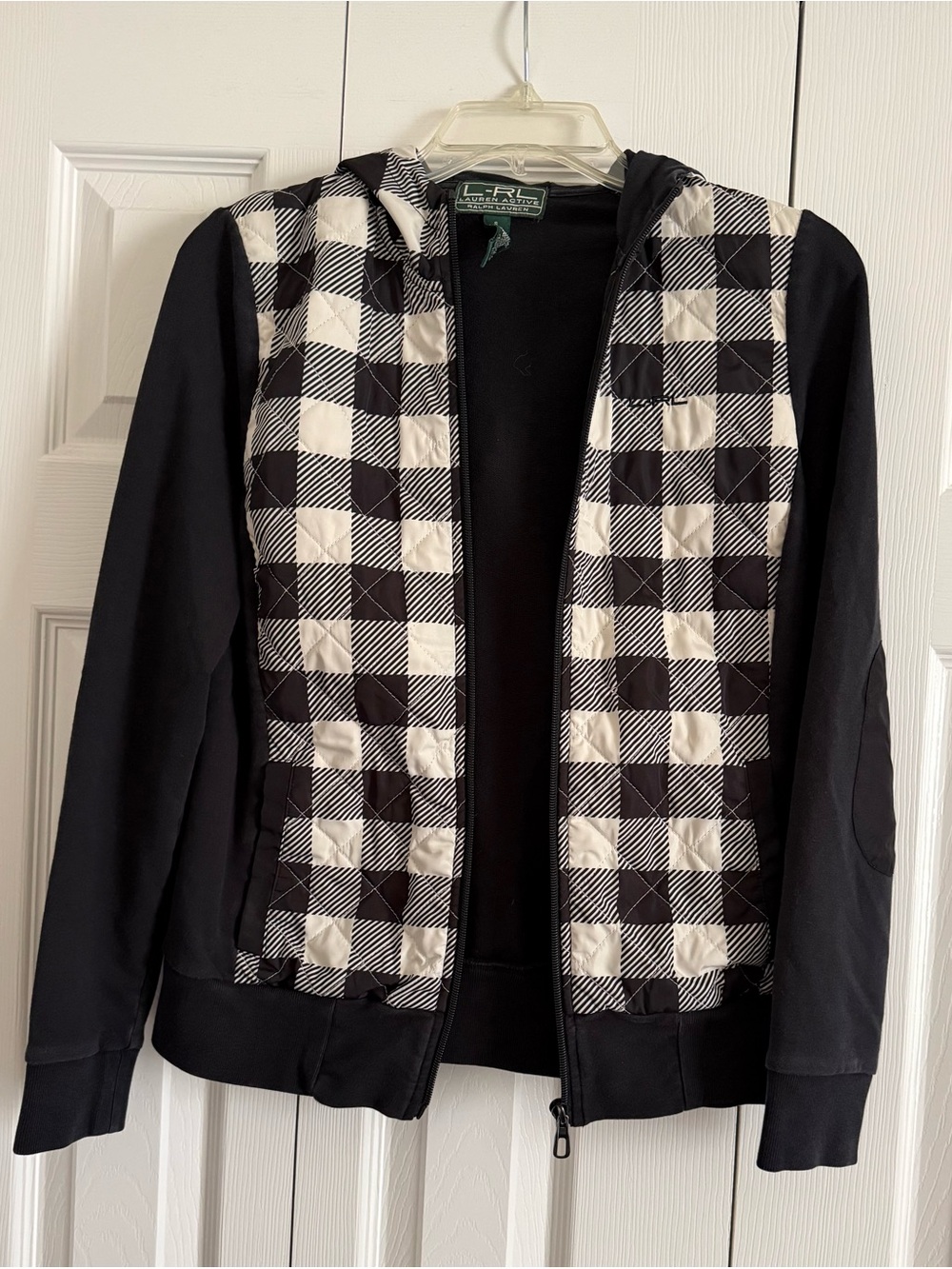 Ralph Lauren Lauren Active Black and White Quilted Top